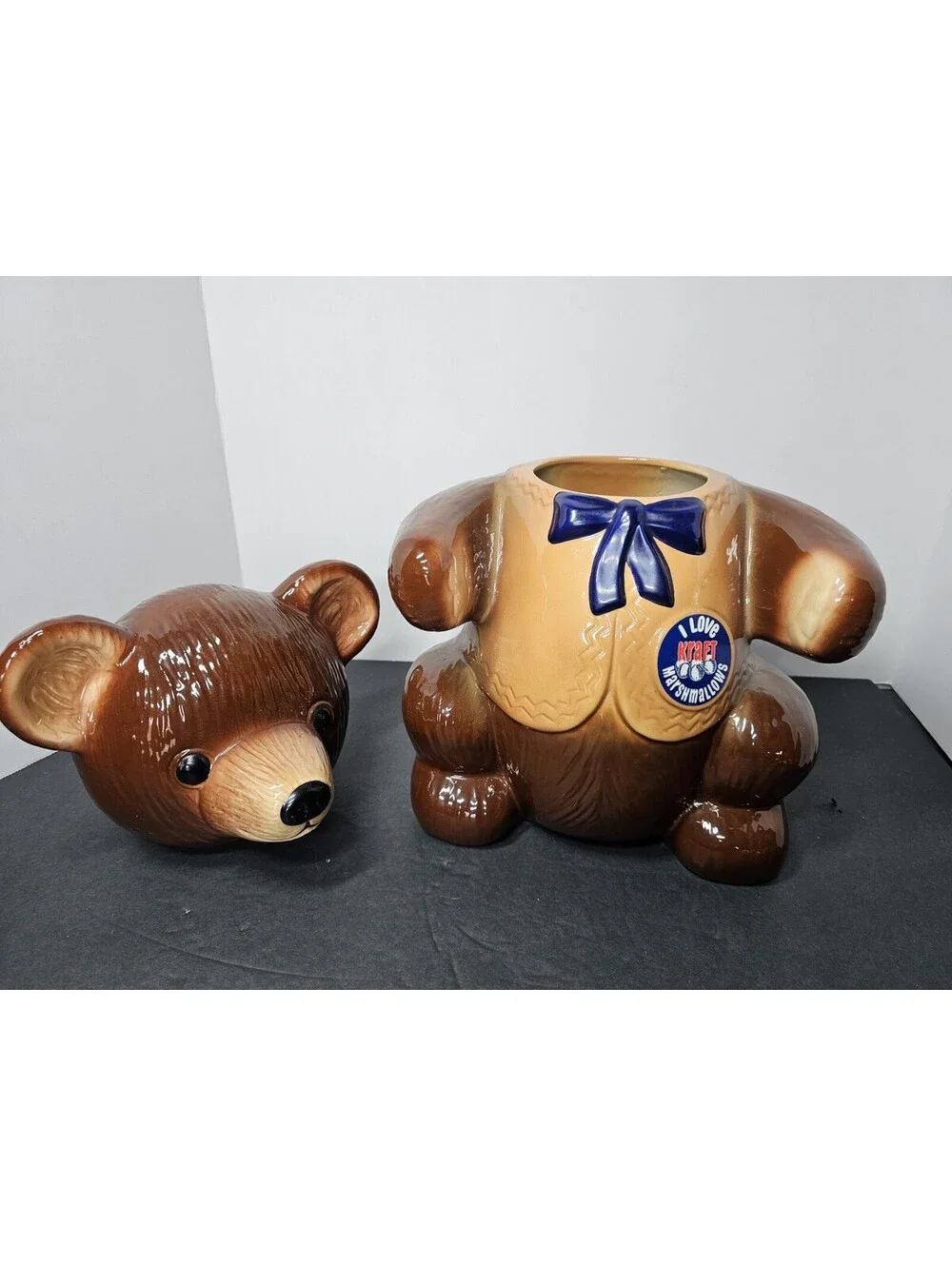 Vintage 1982 Kraft T Bear Cookie Jar I Love Marshmallows Regal China 15in